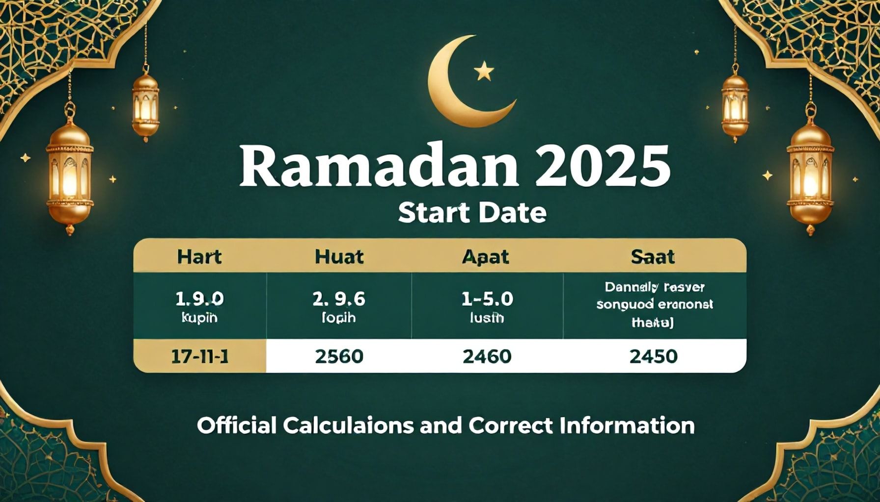 Ramazan 2025 Başlangıç Tarihi: Resmi Hesaplamalar ve Doğru Bilgi*
