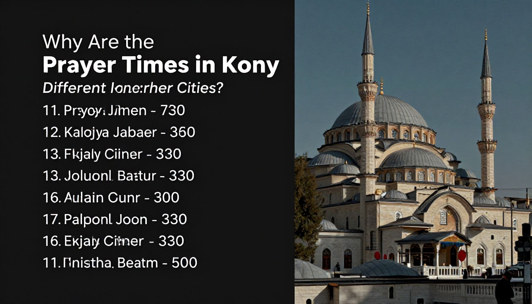 Neden Konya'da Namaz Vakitleri Diğer Şehirlerden Farklı?*