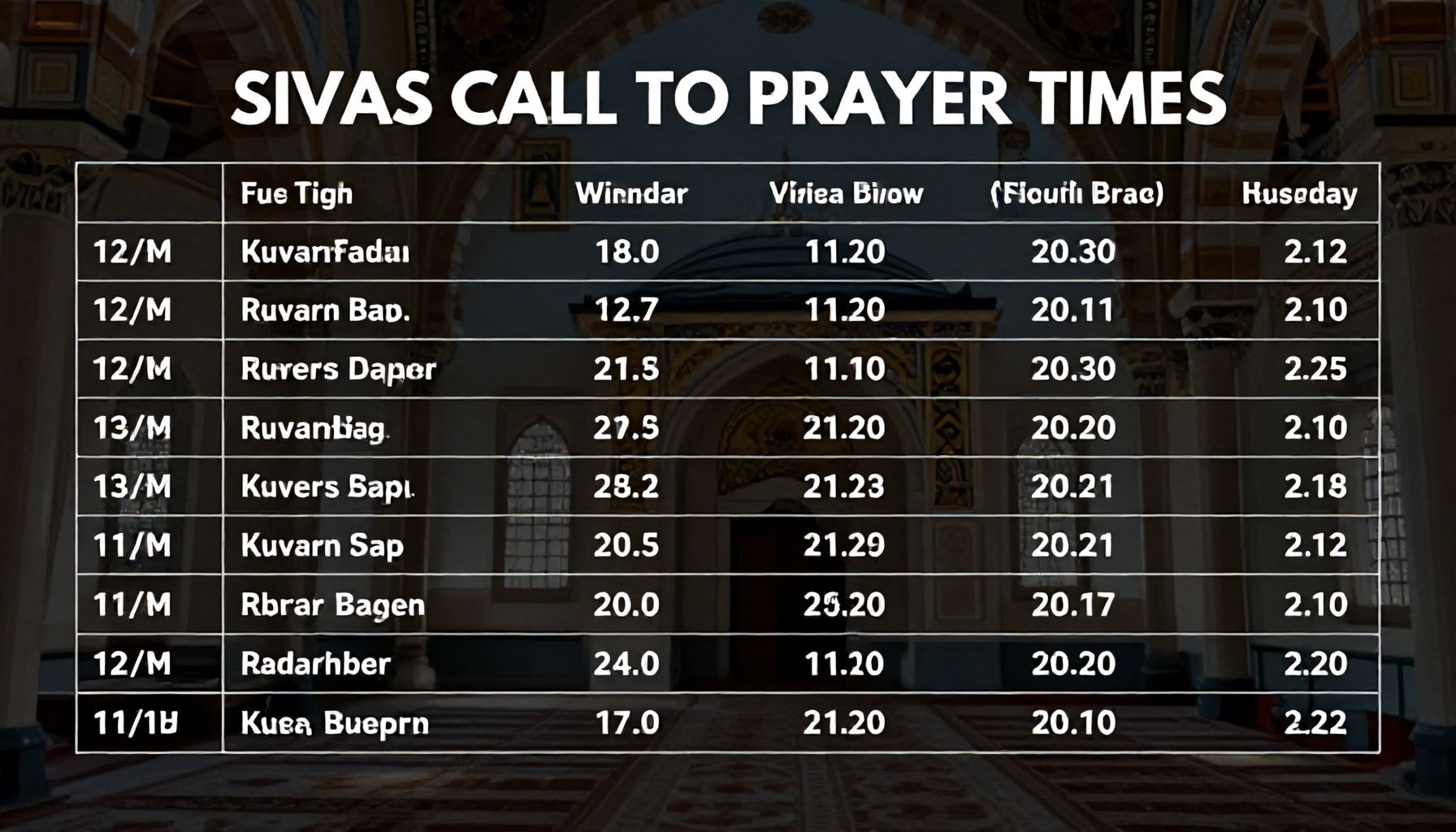 Sivas Ezan Vakti 2024: Takvim Bilgilerinde Gizli Gerçekler – Ne Dikkat Etmelisiniz?*
