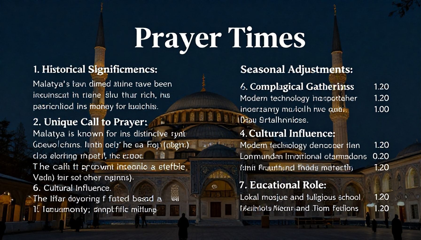 Malatya Ezan Vakitleri Hakkında Bilmediğiniz Gerçekler*