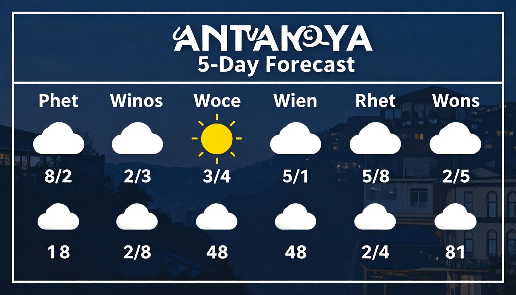 Antakya Hava Durumu: 5 Günlük Tahminle Planlarınızı Önceden Belirleyin*
