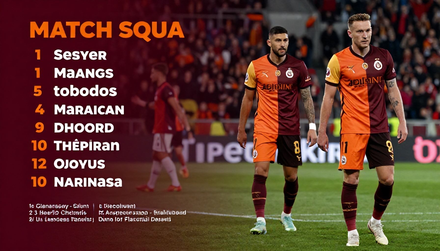 Galatasaray-Bodø/Glimt Maç Kadrosu: Takımın En Güçlü Oyuncuları ve Taktik Detayları*