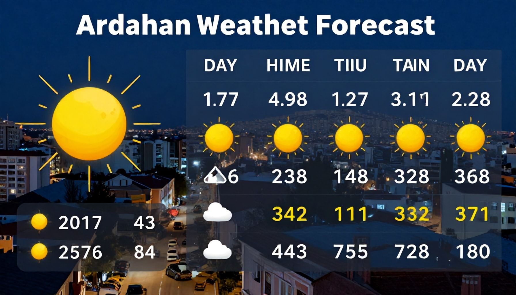 Ardahan Hava Durumu: Günlük Öngörü ve Gece-Gündüz Sıcaklık Bilgileri*