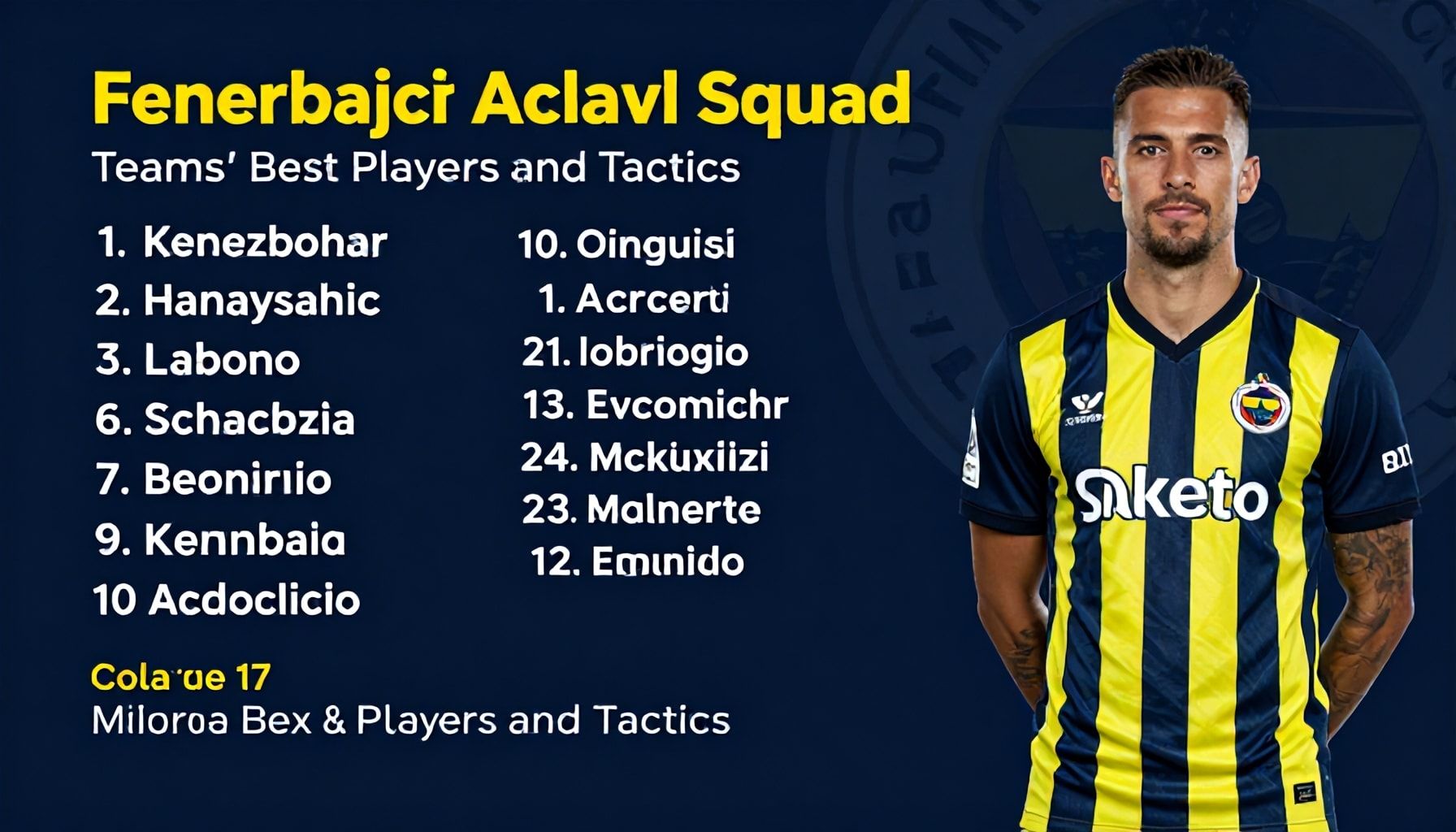 Fenerbahçe ve Hatayspor Maç Kadrosu: Takımların En İyi Oyuncuları ve Taktikler*