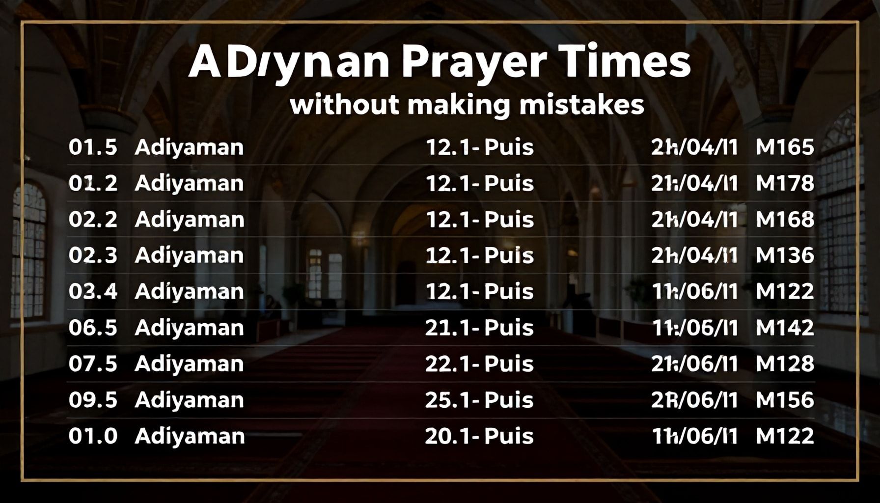 5 Yöntemle Adıyaman Namaz Vakitlerini Hatalı Okumadan Takip Etme*