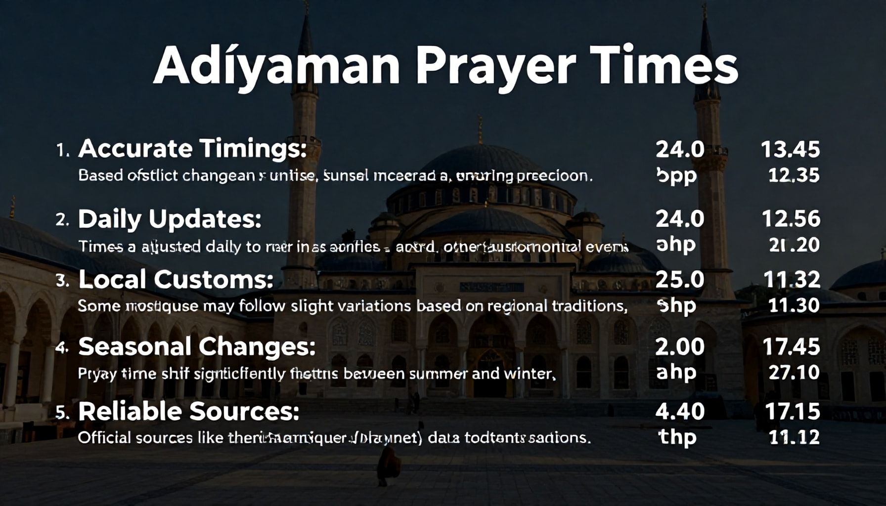 Adıyaman Namaz Vakitleri Hakkında Bilmeniz Gereken Gerçekler*