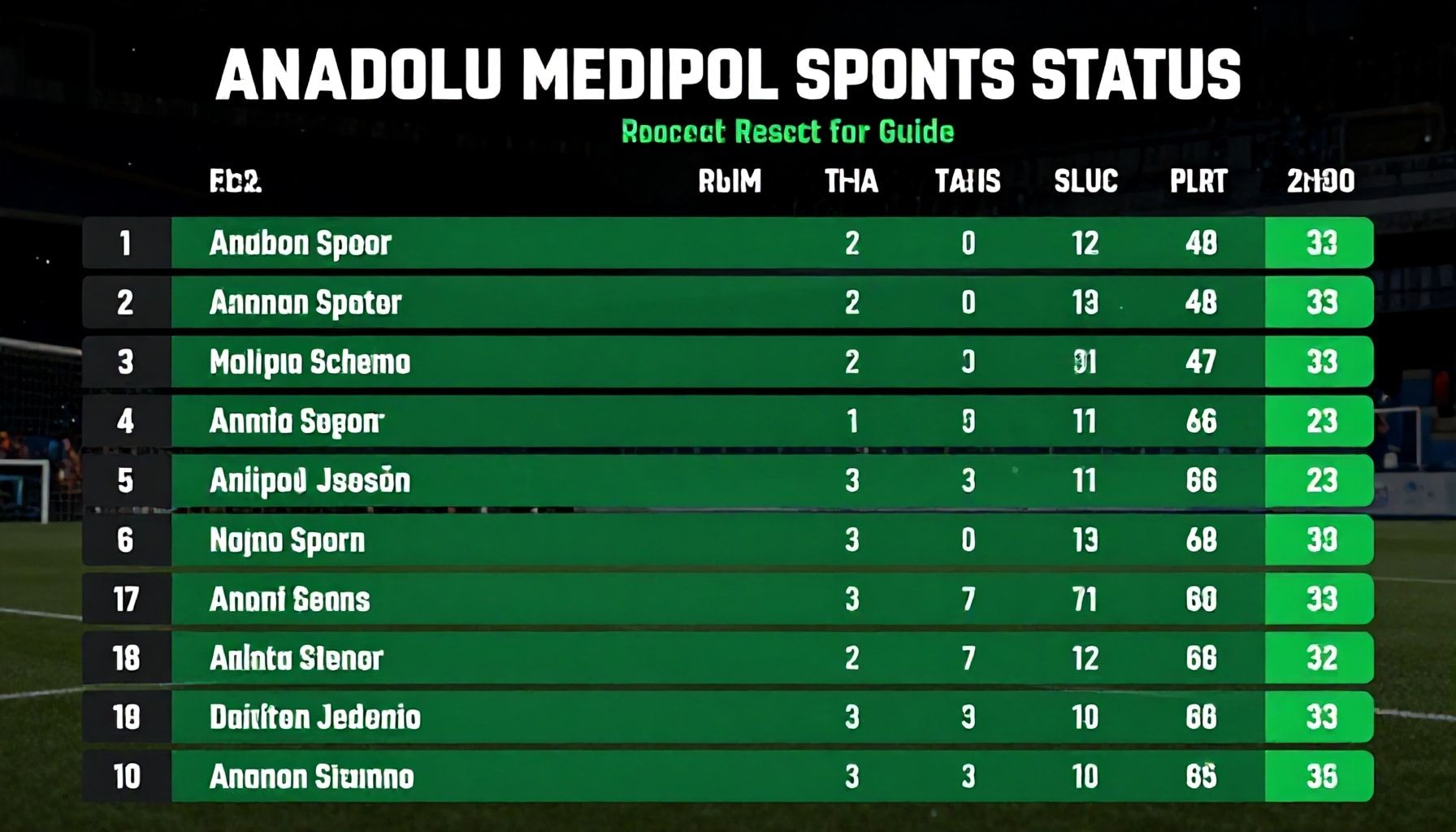 Anadolu Medipol Spor Puan Durumlarını Doğru Okuma Kılavuzu*