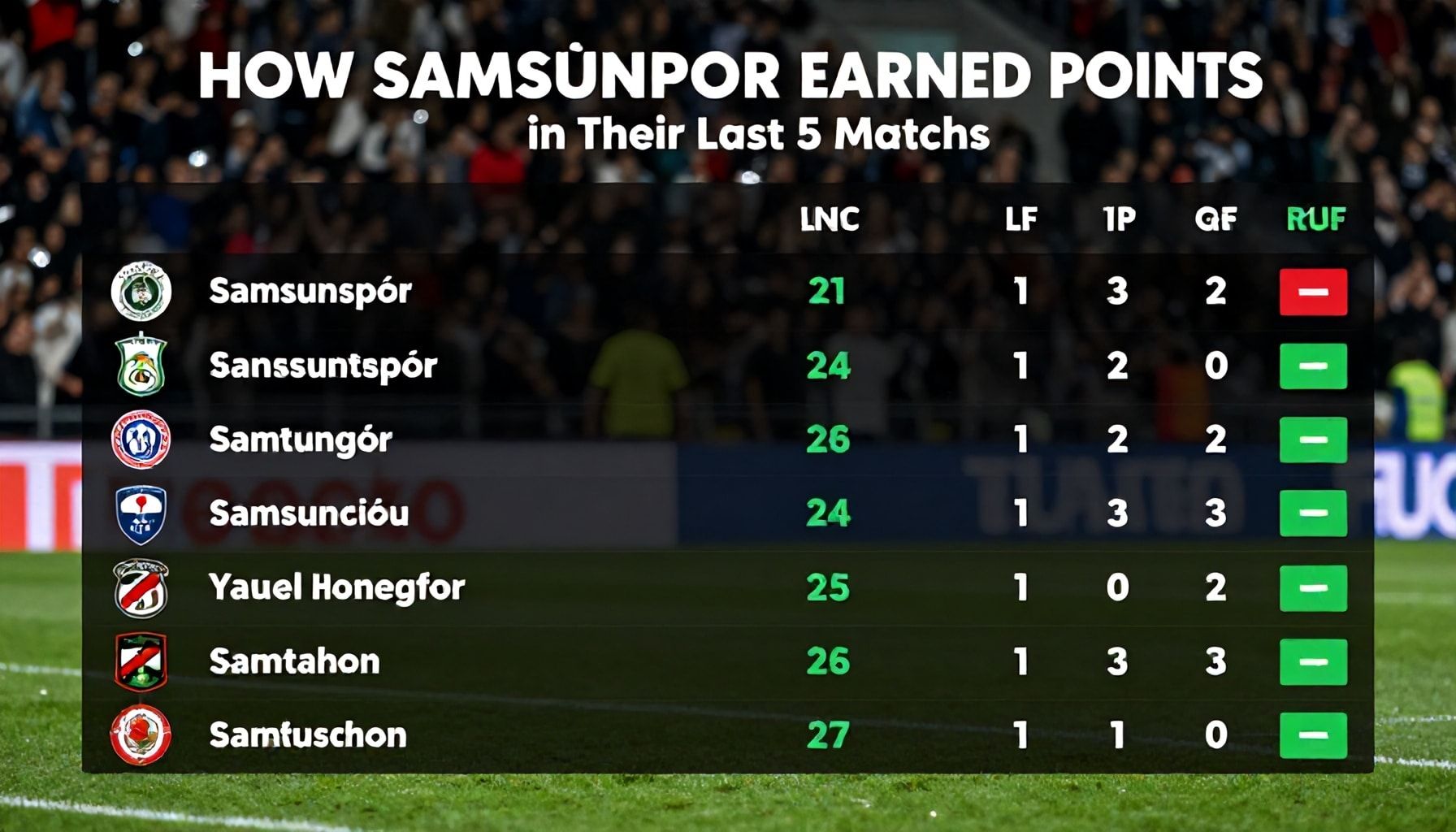 Samsunspor'un Son 5 Maçta Nasıl Puan Topladı: Performans Analizi*