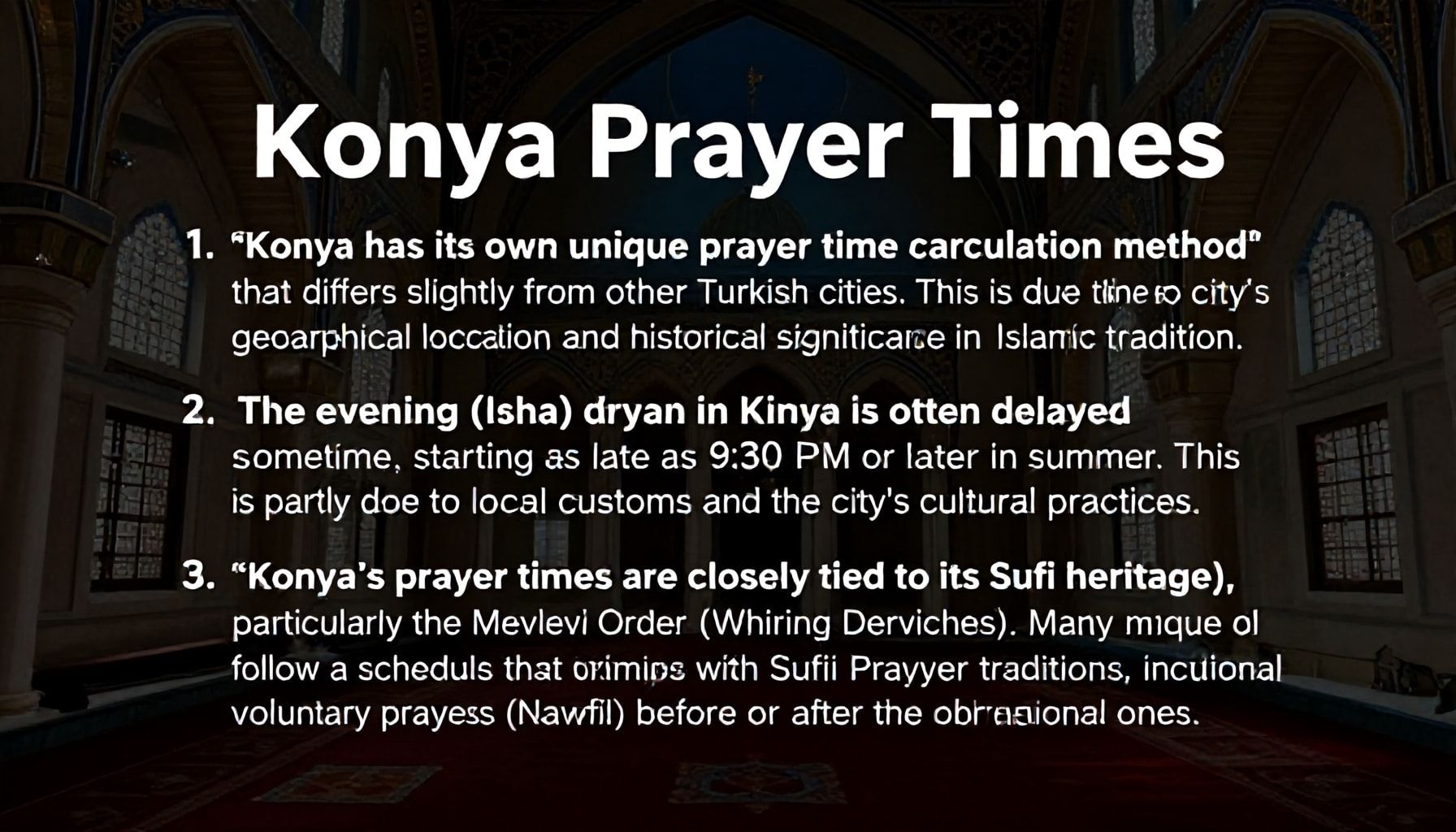 Konya Namaz Vakitleri Hakkında Bilmediğiniz 3 Gerçek*