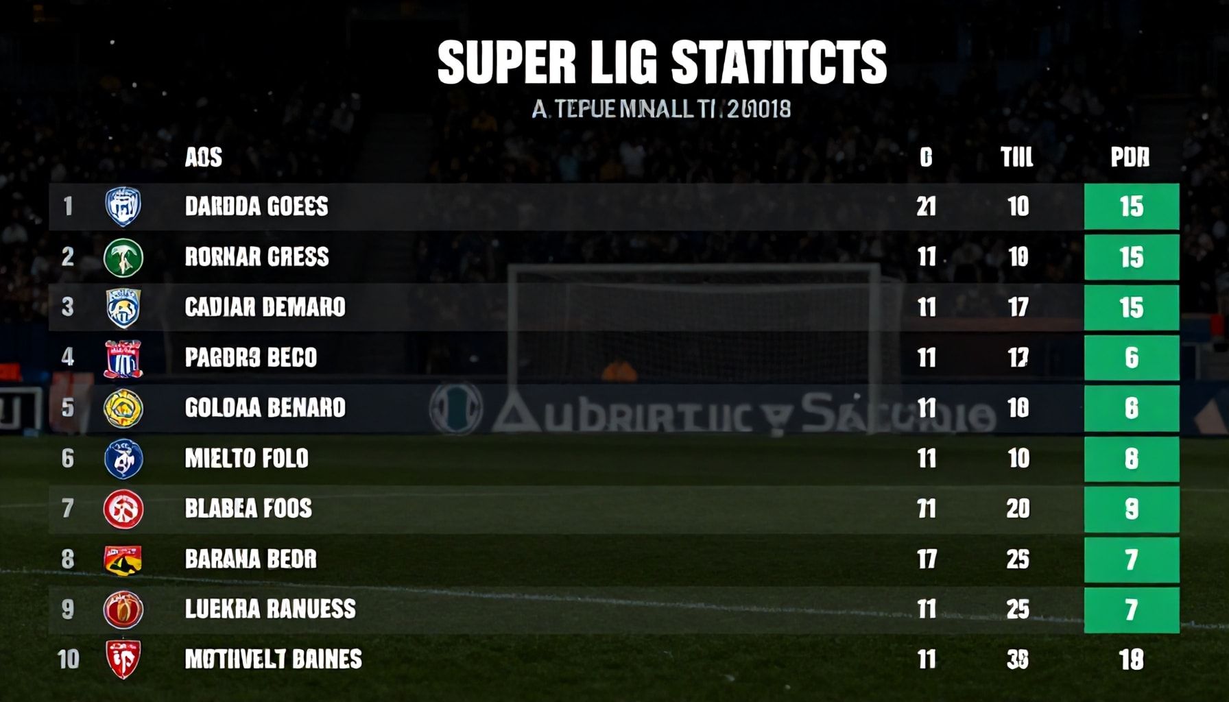 Süper Lig istatistikleri: Takımların performansını analiz edin*