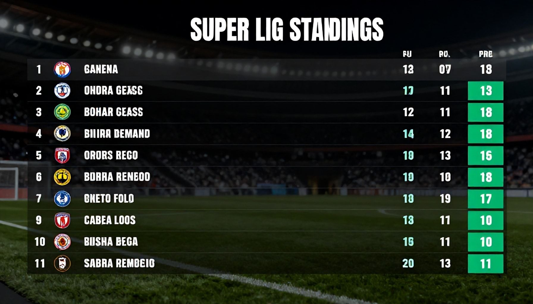 Süper Lig Puan Durumları: Takımların Şu Anki Sıralaması ve Ligdeki Durumları*