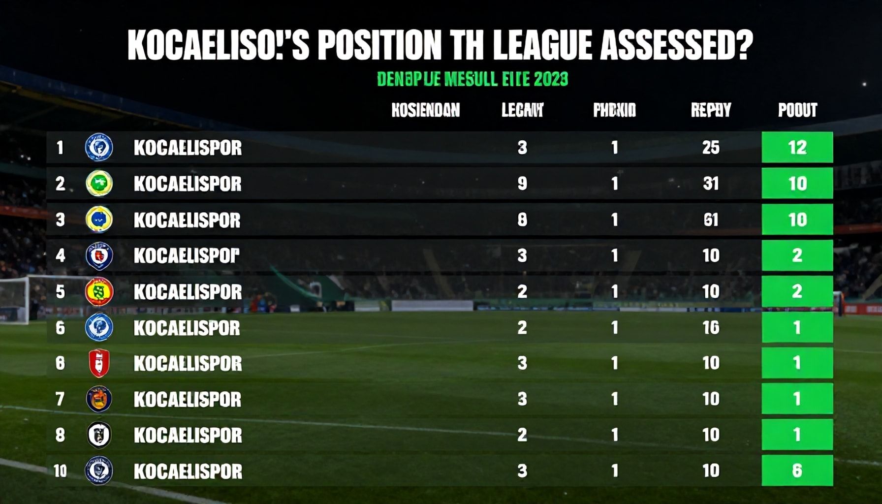 Kocaelispor'un Ligde Konumunu Nasıl Değerlendirilir?*