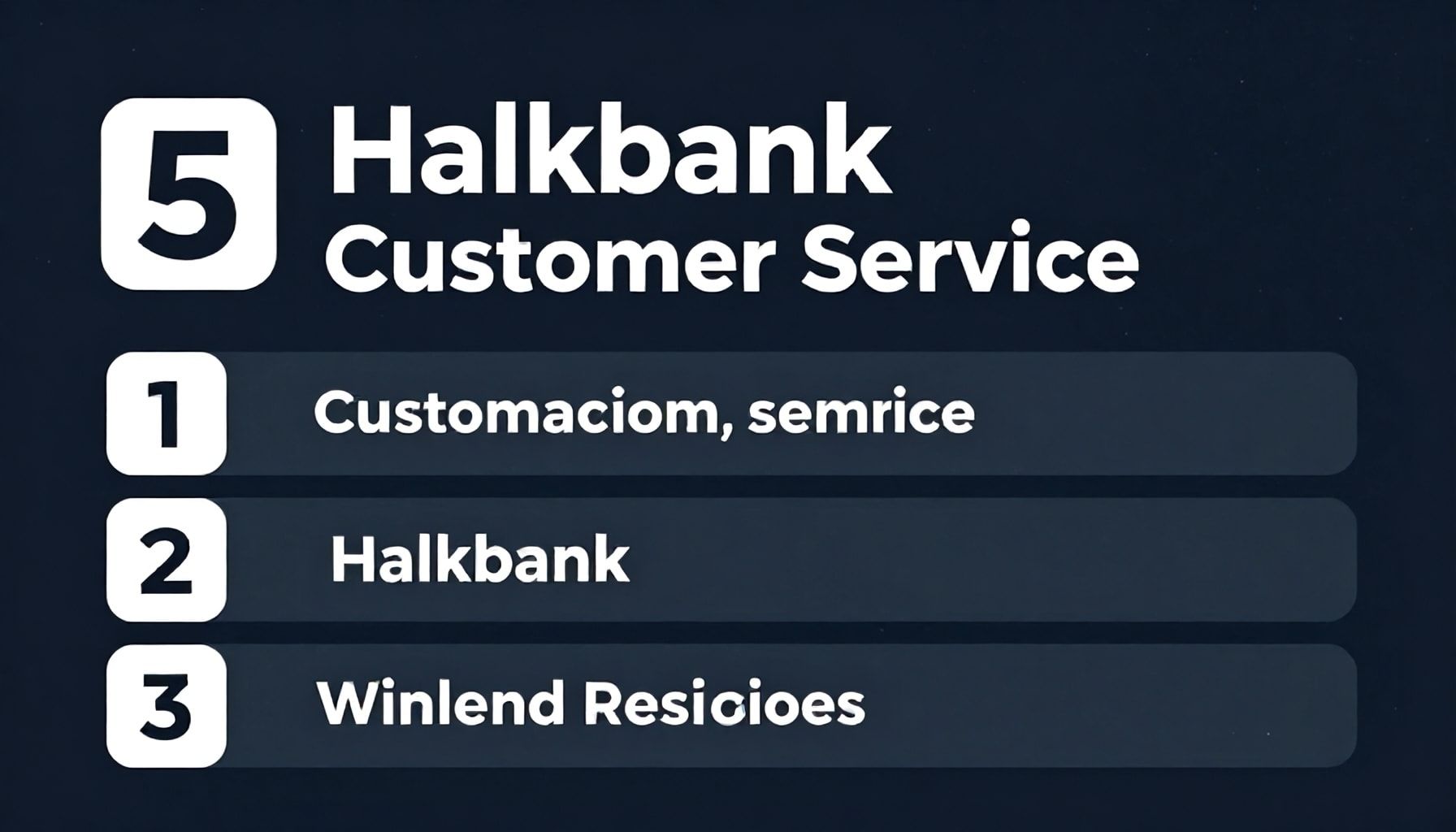 5 Halkbank Müşteri Hizmetleri Alt Başlığı:*