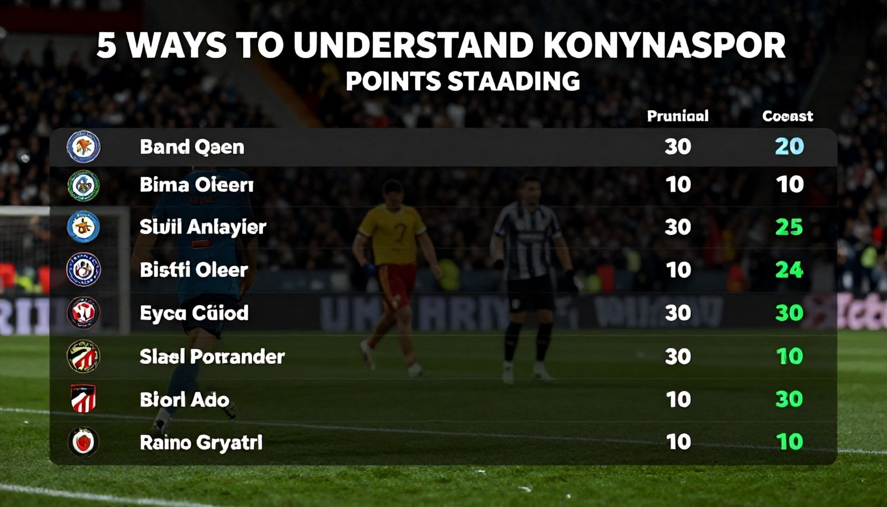 5 Yöntemle Konyaspor'un Puan Durumunu Anlamak: Profesyonel Analiz Yöntemleri"*