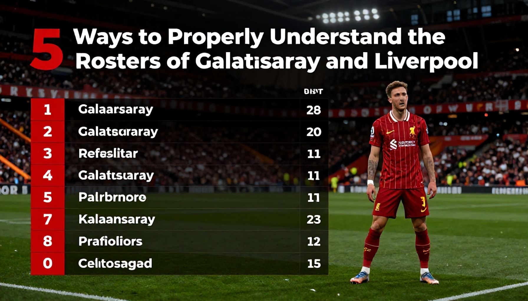 5 Yolla Galatasaray ve Liverpool'un Kadrolarını Doğru Anlamak*
