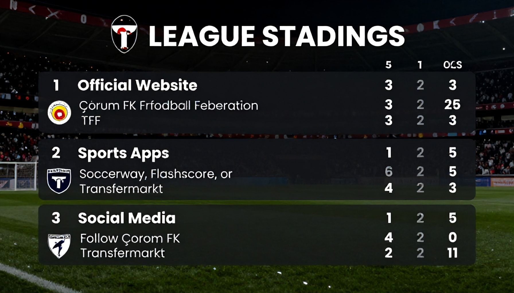 3 Yöntemle Çorum FK'ın Lig Durumunu Anında Kontrol Edin*