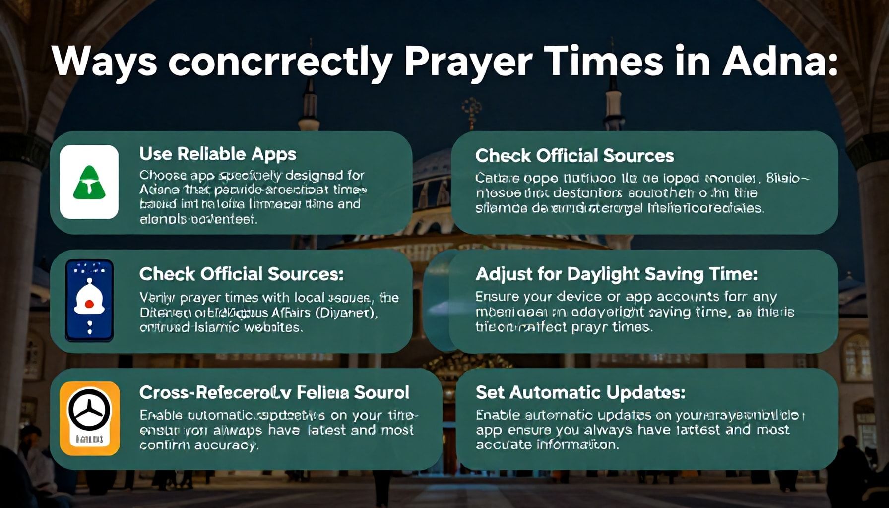 5 Yöntemle Adana'da Namaz Vakitlerini Hatalı Takip Etmeyi Önleyin*