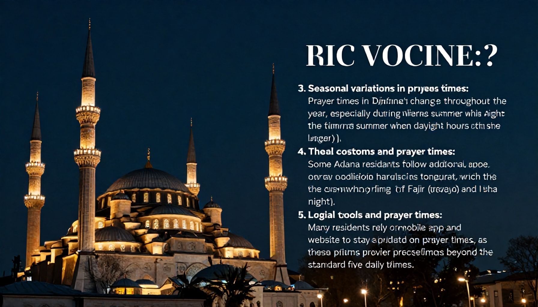 Adana'da Namaz Vakitleri Hakkında Bilmediğiniz 5 Gerçek*