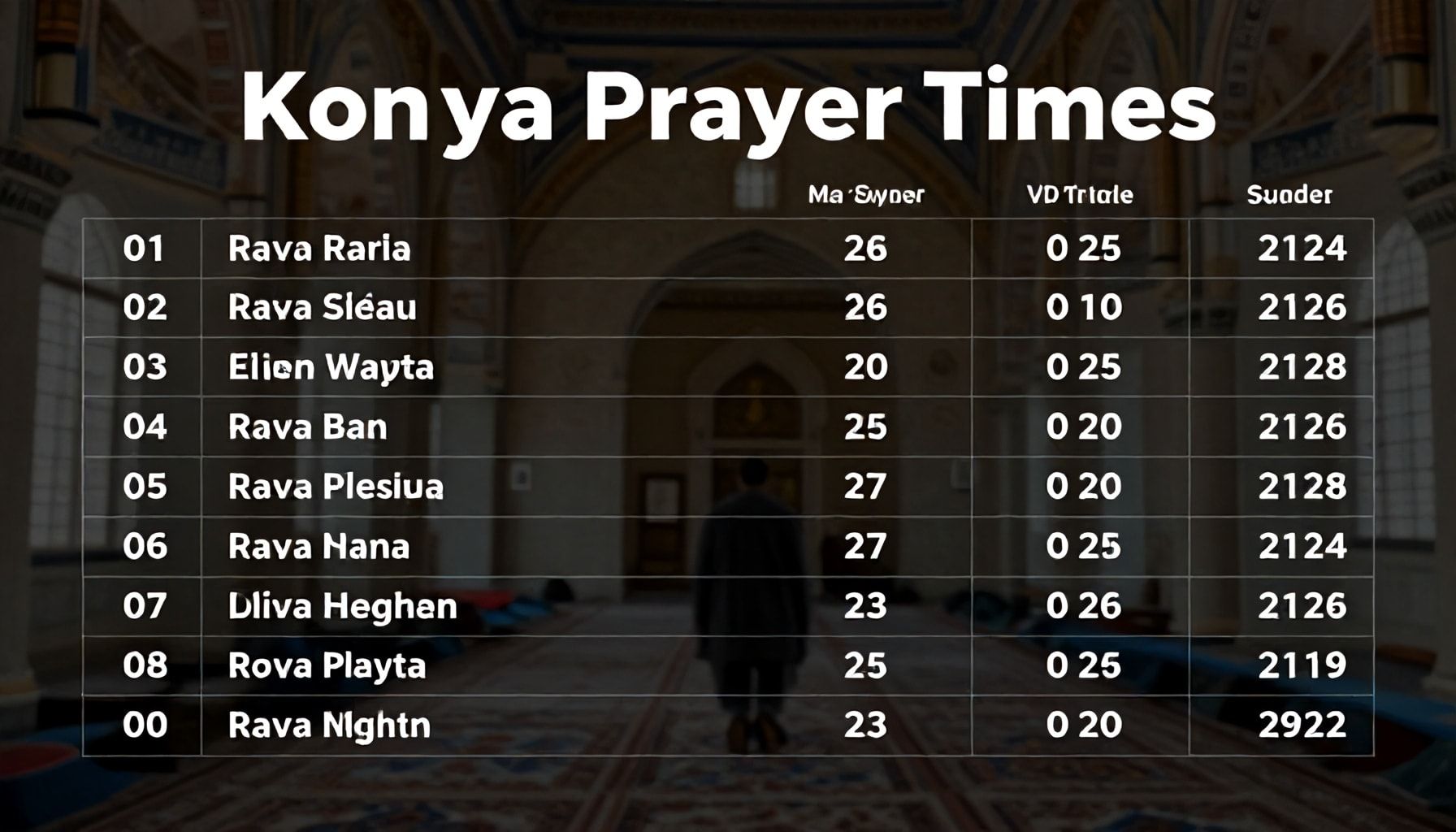 Konya Ezan Vakti 2024: Namaz Vakitlerini 1 Dakikada Bulun – Hızlı Rehber*