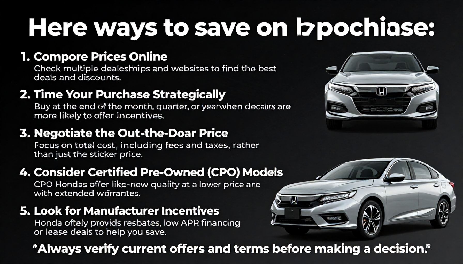 5 Ways to Save on Your Next Honda Purchase*