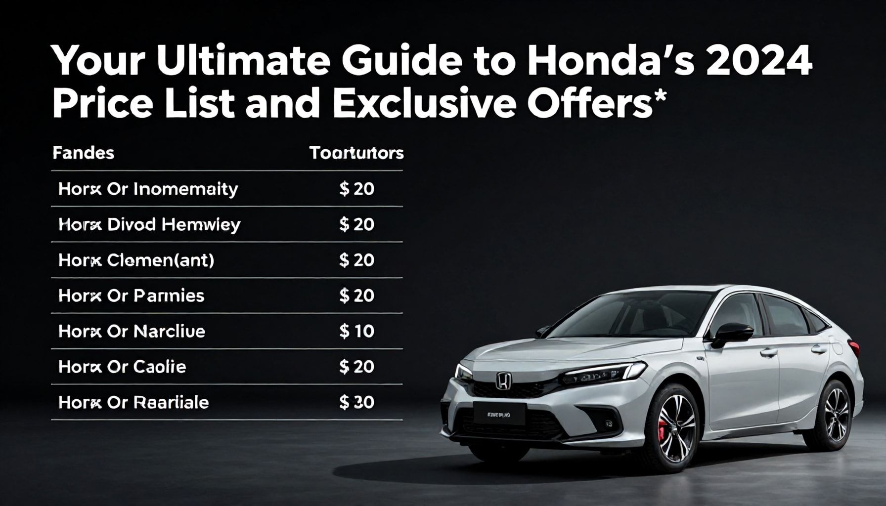 Your Ultimate Guide to Honda’s 2024 Price List and Exclusive Offers*