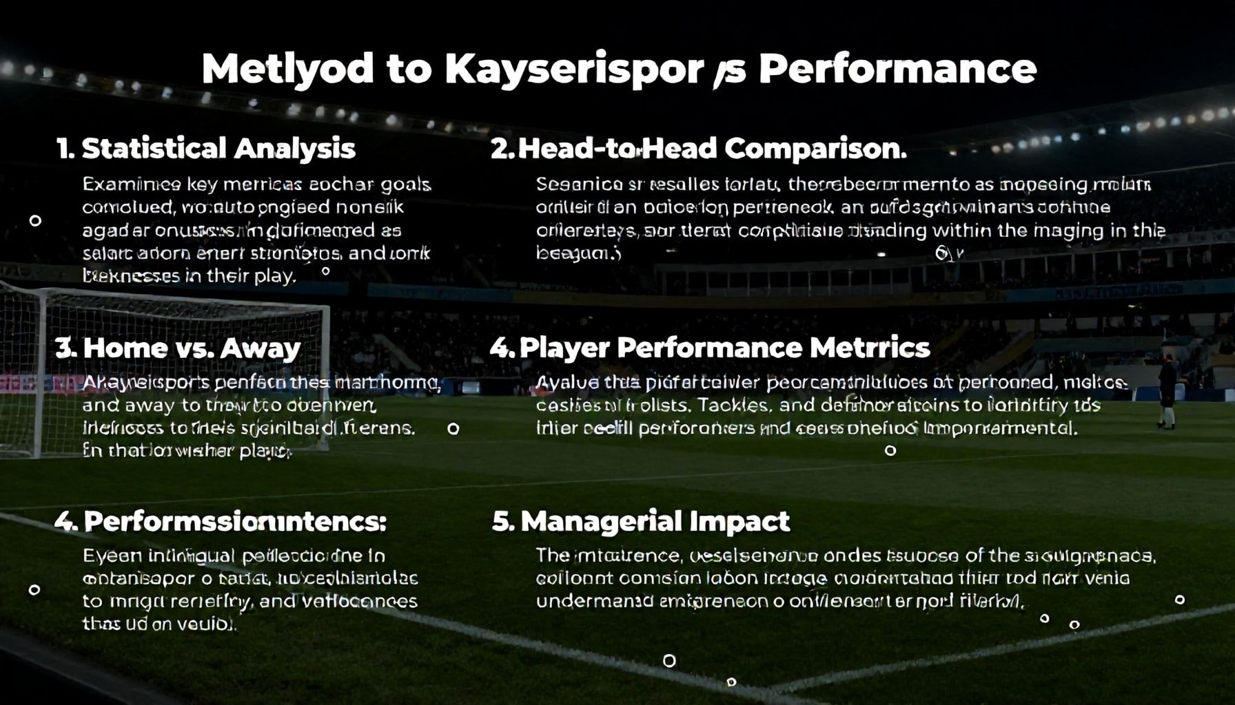 5 Yöntemle Kayserispor'un Lig Performansını Analiz Edin*