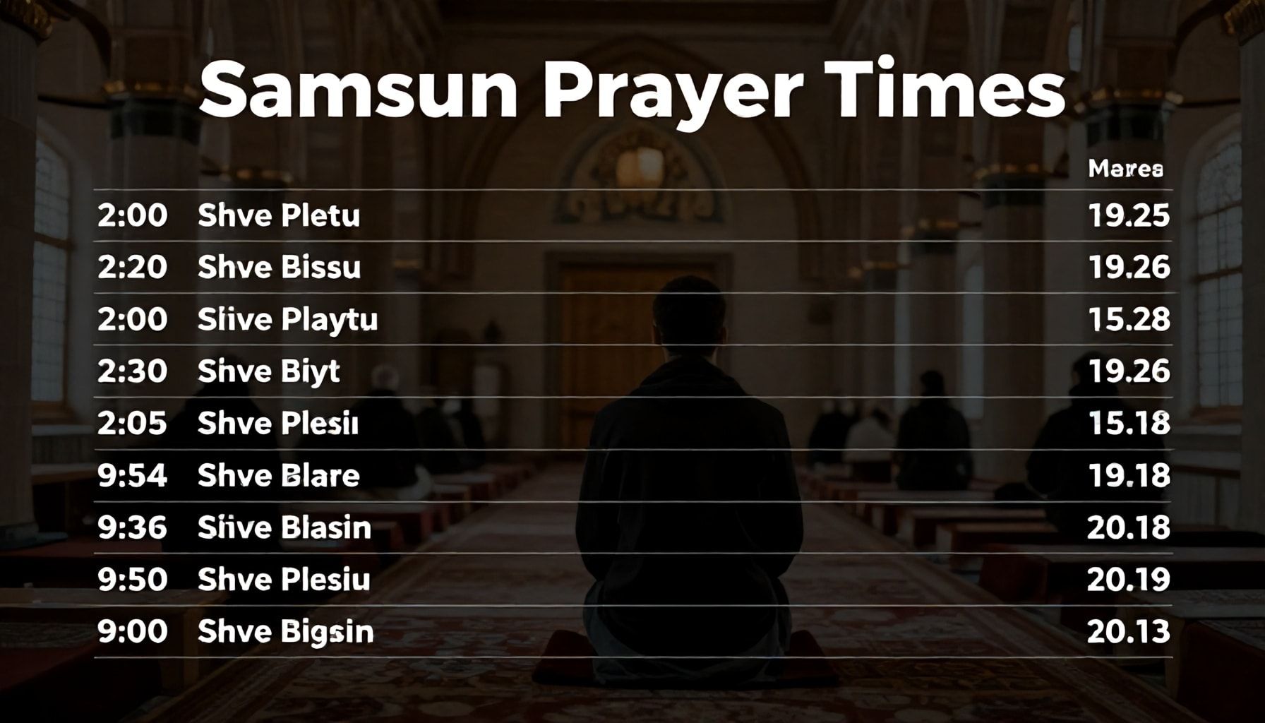 Samsun Namaz Vakitleri: Günlük Dua Zamanlarını Doğru Takip Edin*