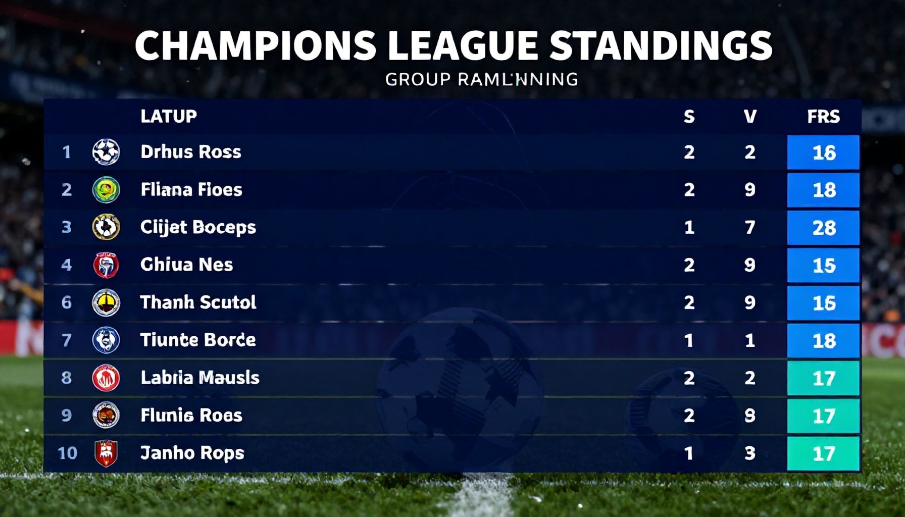 Şampiyonlar Ligi Puan Durumu: Takımların Son Durumları ve Grup Sıralaması*