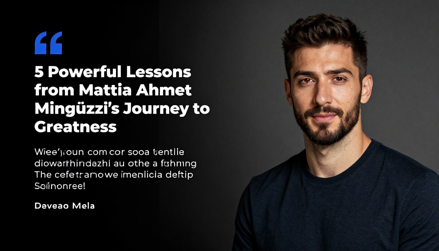 5 Powerful Lessons from Mattia Ahmet Mingüzzi’s Journey to Greatness*