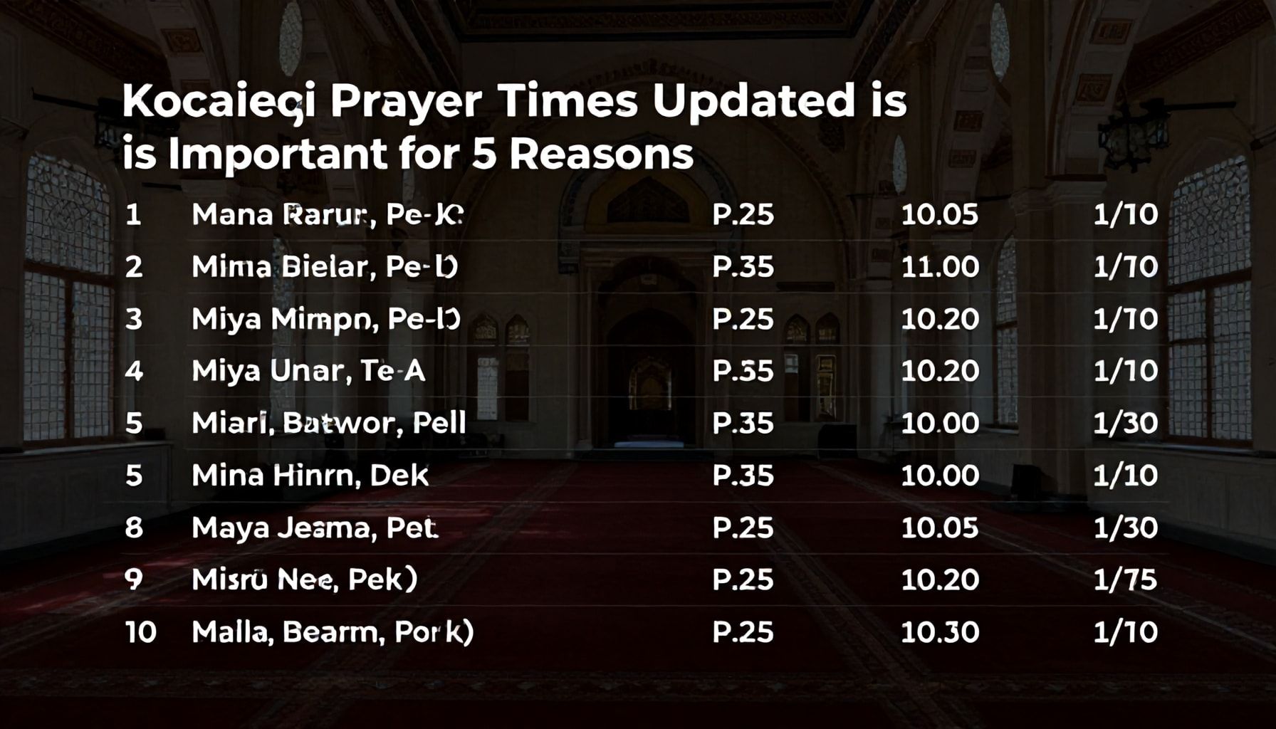 5 Yüzden Kocaeli Namaz Vakitlerini Güncel Tutmanız Önemlidir"*