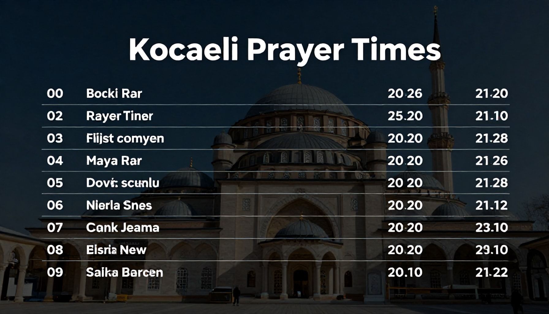 Kocaeli Namaz Vakitlerini Hemen Kontrol Etmeyi Unutmayın: Bu 4 Sebep İçin"*