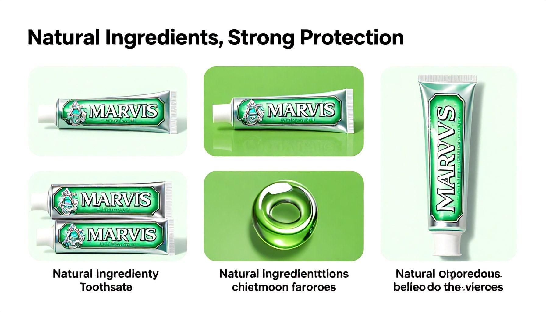 Marvis Diş Macunu: Doğal İçerikli, Güçlü Koruma" için 5 alt başlık:*