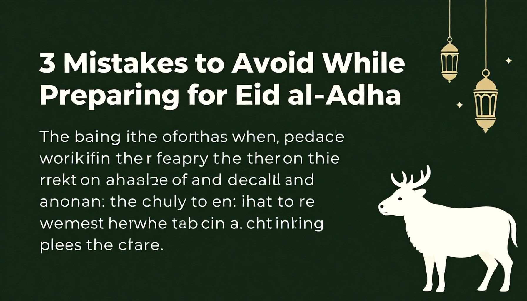 Kurban Bayramı Hazırlıklarında Yapmamalı 3 Hata*