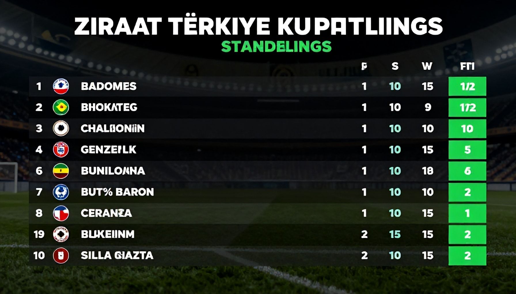 Ziraat Türkiye Kupası Puan Durumları: Takımların Şanslarını Kontrol Edin"*