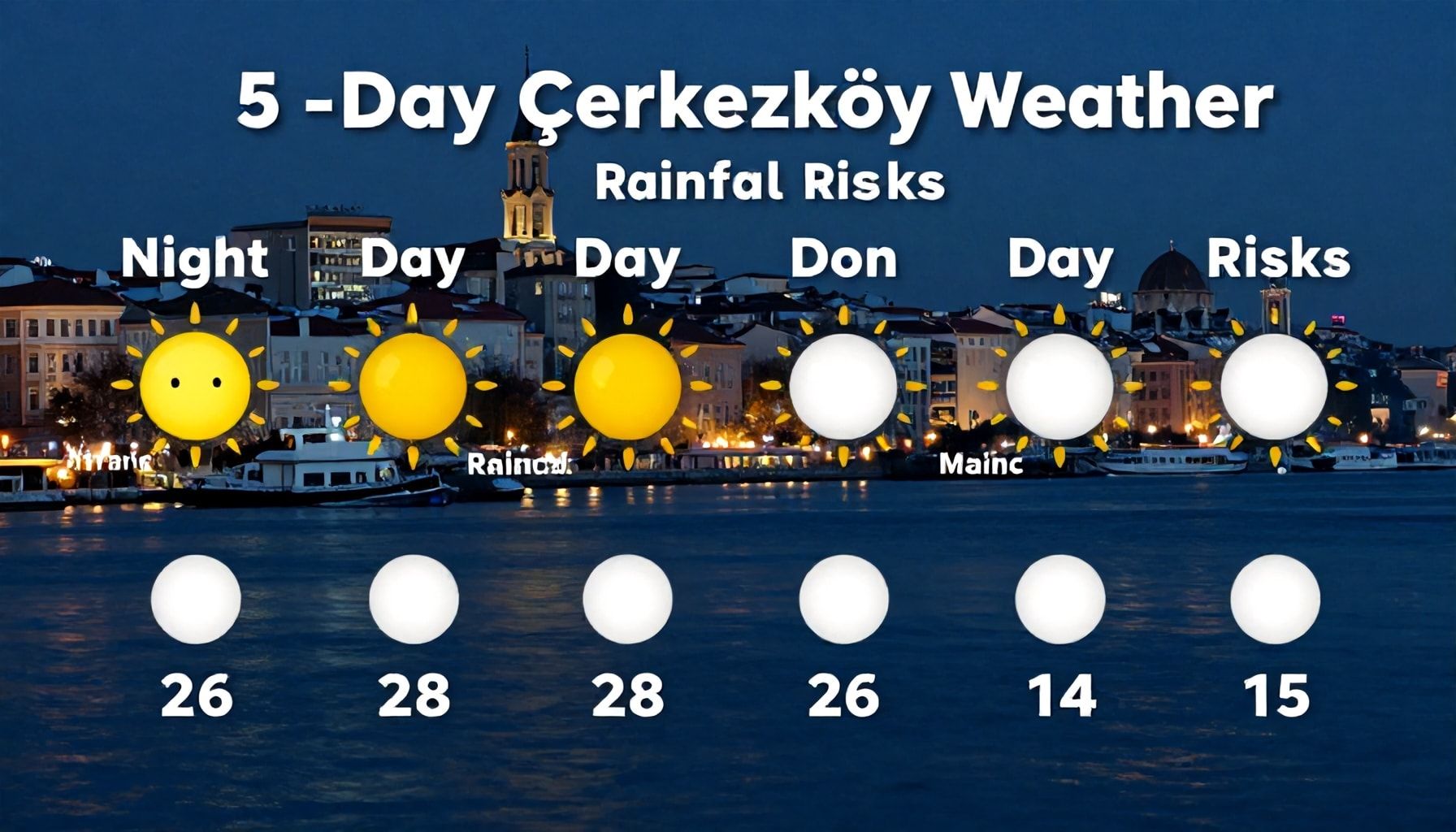 5 Günlük Çerkezköy Hava Tahmini: Gece-Gündüz Sıcaklıkları ve Yağış Riskleri*