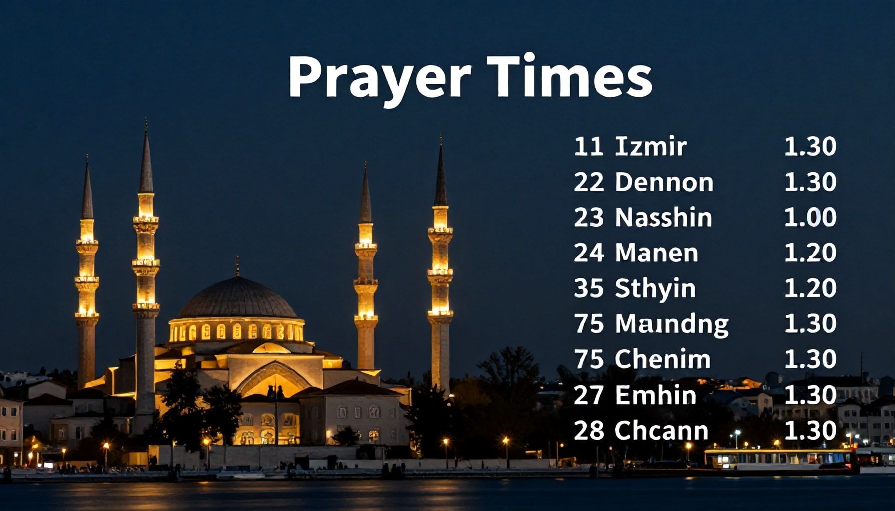 İzmir'de Namaz Vakitlerini Anında Kontrol Etmeyi Nasıl Başarırsınız?*