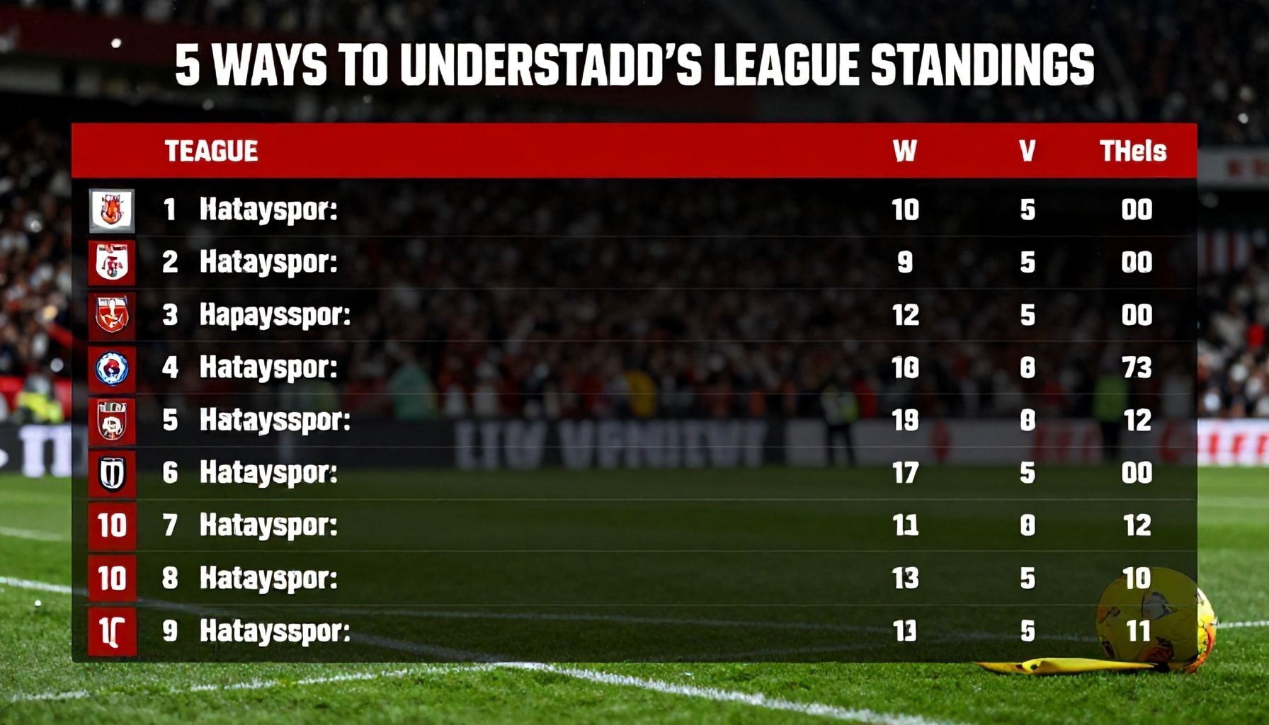 5 Yöntemle Hatayspor'un Lig Sıralamasını Anlamak*