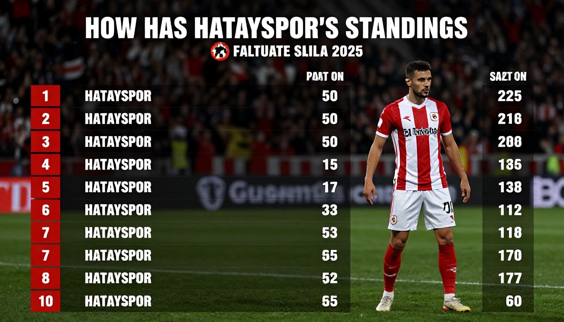 Hatayspor'un Puan Durumu Nasıl Değişti? Son Güncellemeler*
