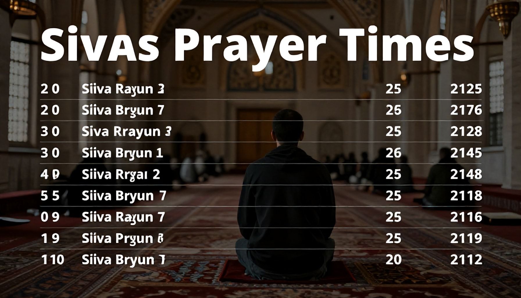 Sivas Namaz Vakitleri: Günlük Dua Zamanlarını Hemen Kontrol Edin"*