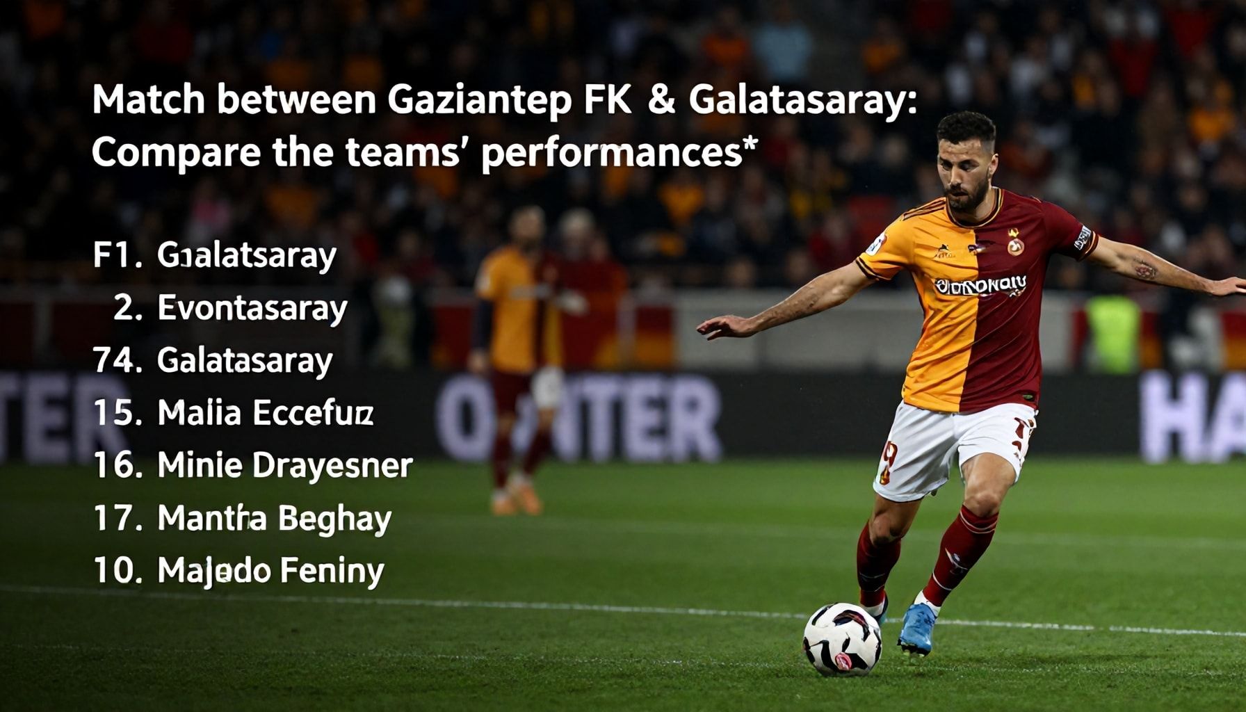 Gaziantep FK ile Galatasaray'ın maçı: Takımların performanslarını karşılaştırın*