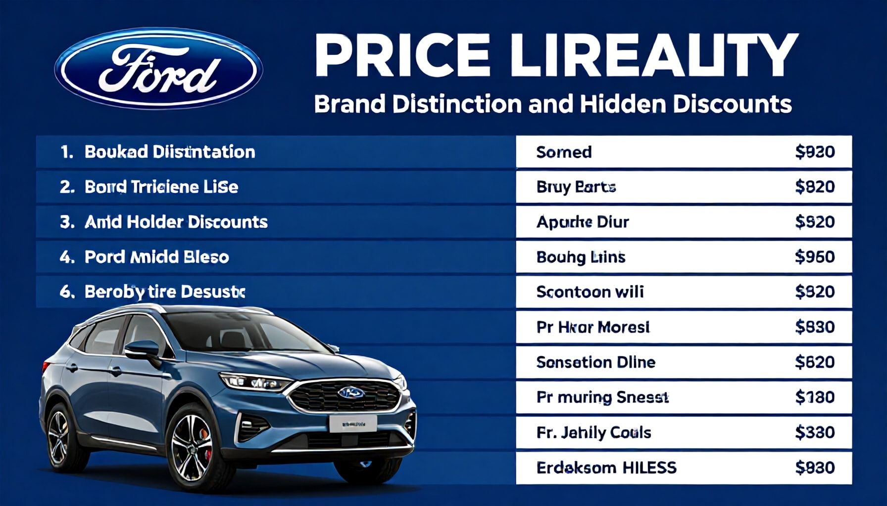 Ford Fiyat Listesi Gerçeği: Marka Temayüzü ve Gizli İndirimler*