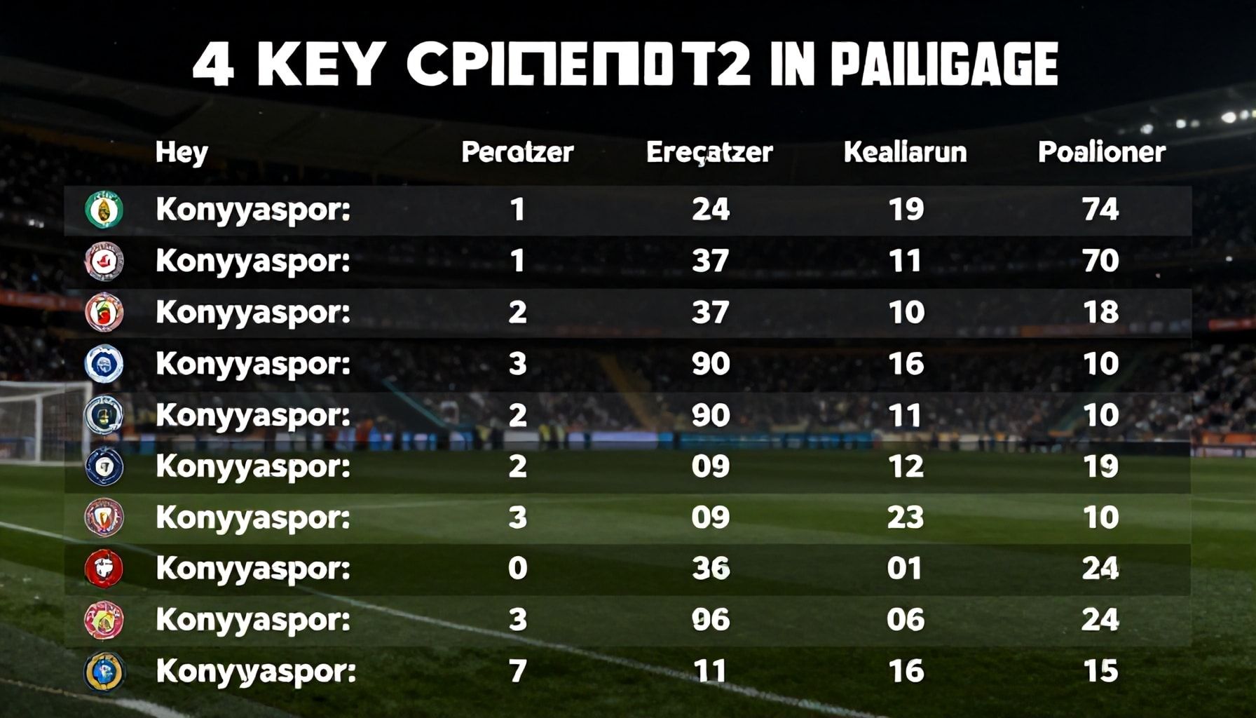 Konyaspor'un Ligdeki Konumunu Nasıl Değerlendirilir? 4 Ana Kriter"*